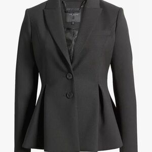 Brand New with Tags! Ted Baker London Black Philiya Peplum Blazer Ted Sz 2, US 6